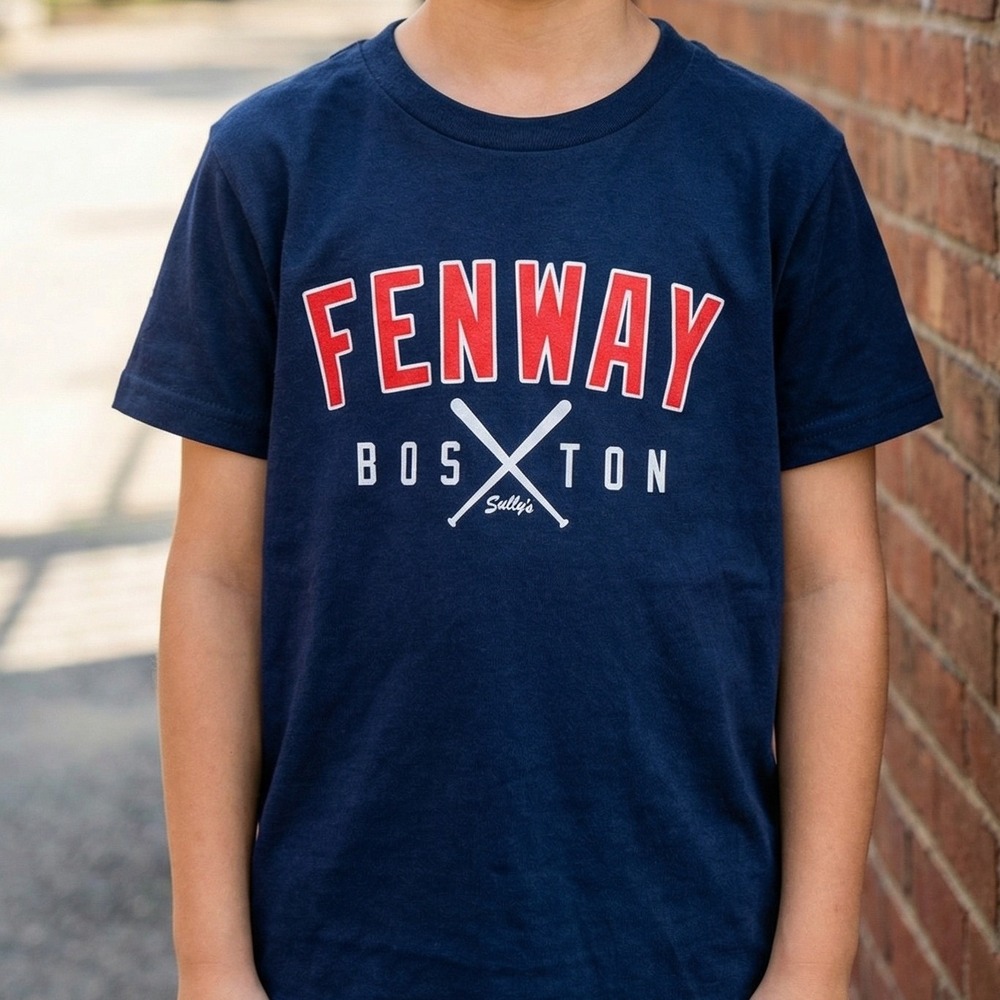 Sullys Fenway Boston Baseball Navy Blue Kids‎ Graphic T-Shirt New With Tags